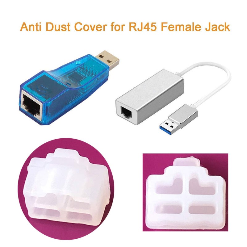 Luckkyme Ethernet Hub Port RJ45 Anti Dust Cover Cap Protector Plug (50PCS/White) - Image 3